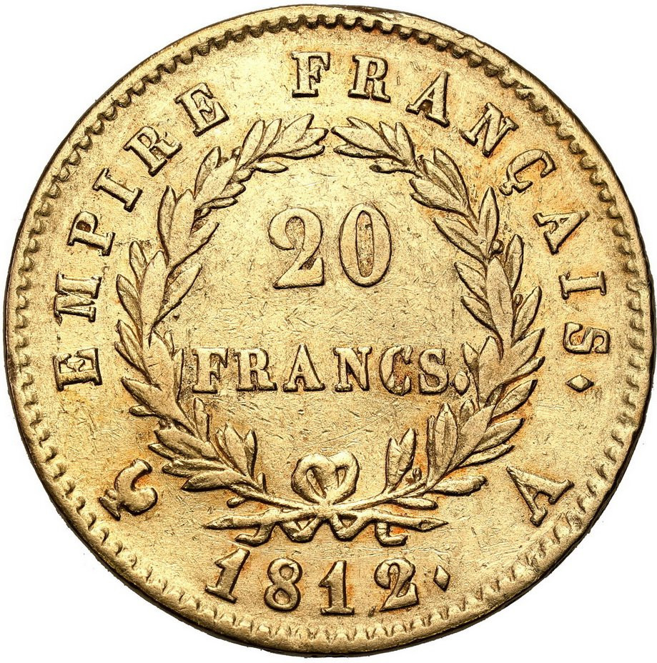 Francja 20 franków 1812 A Napoleon I - Wianuszek